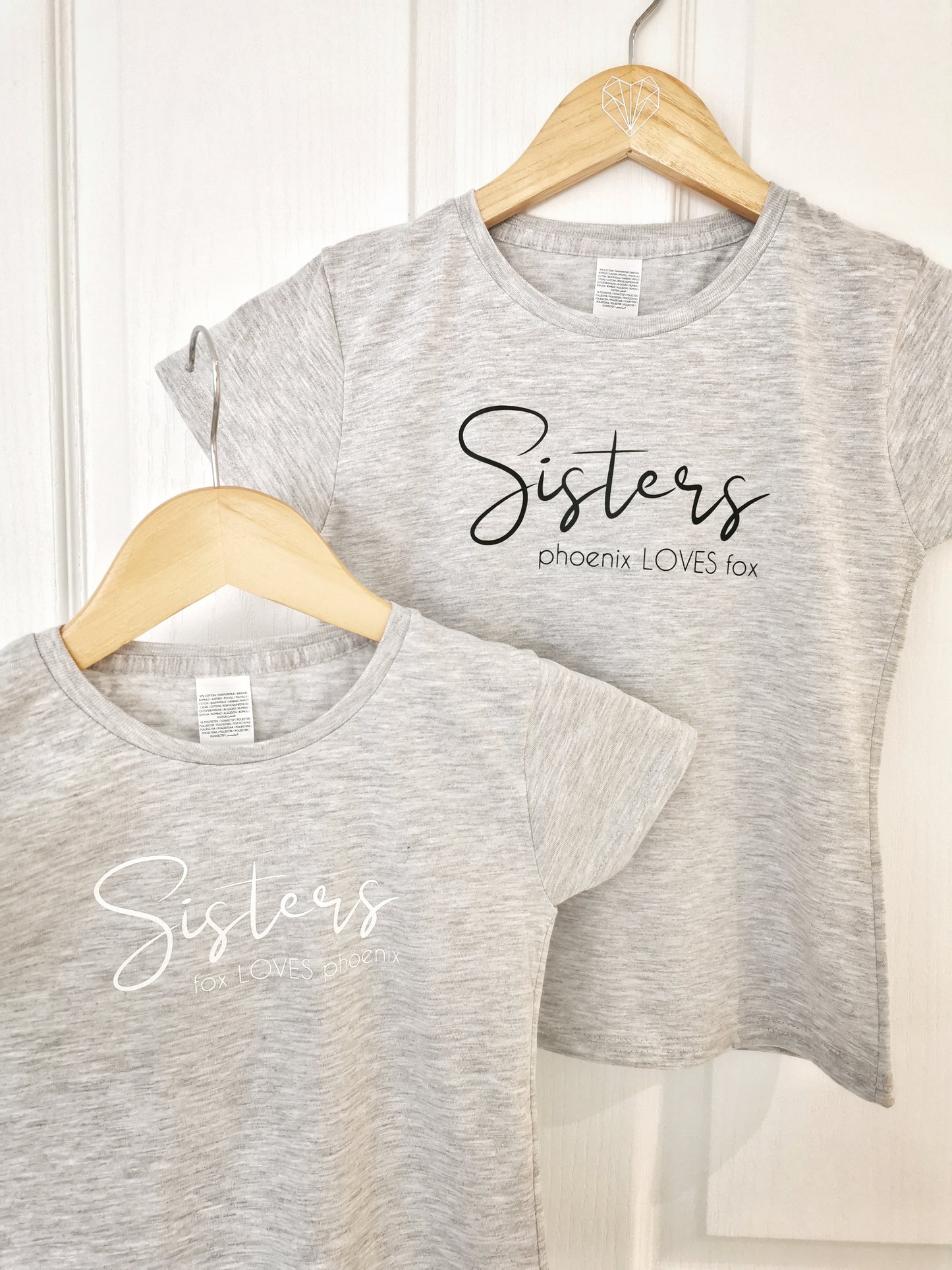 Personalised Matching Sisters T-shirt Set