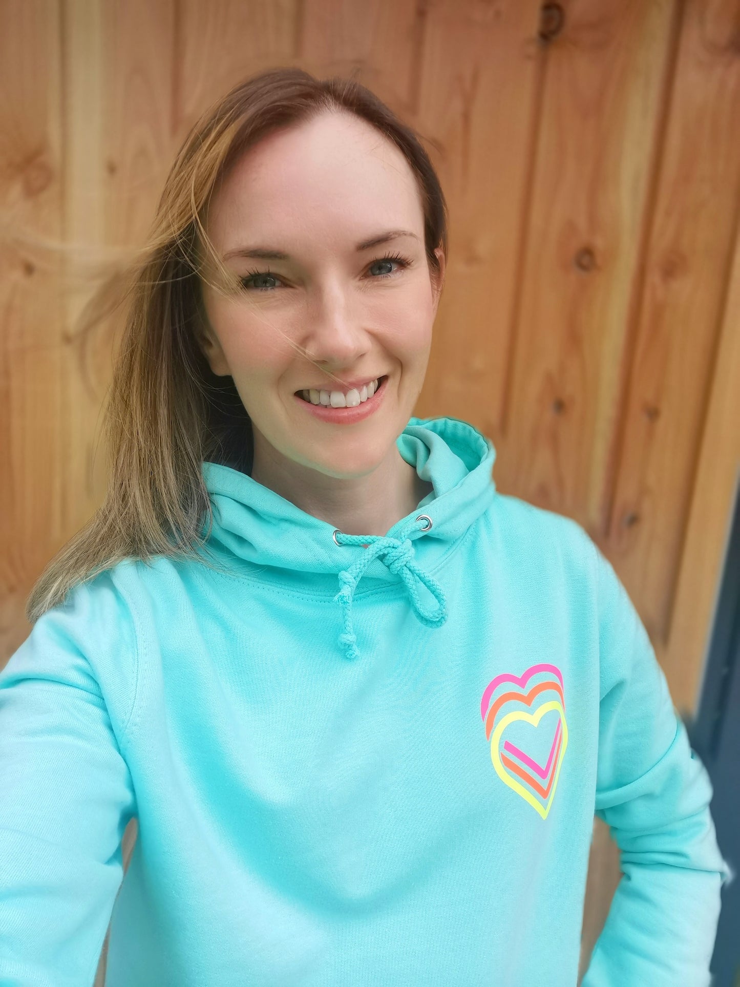 Neon Hearts Ladies Hoodie