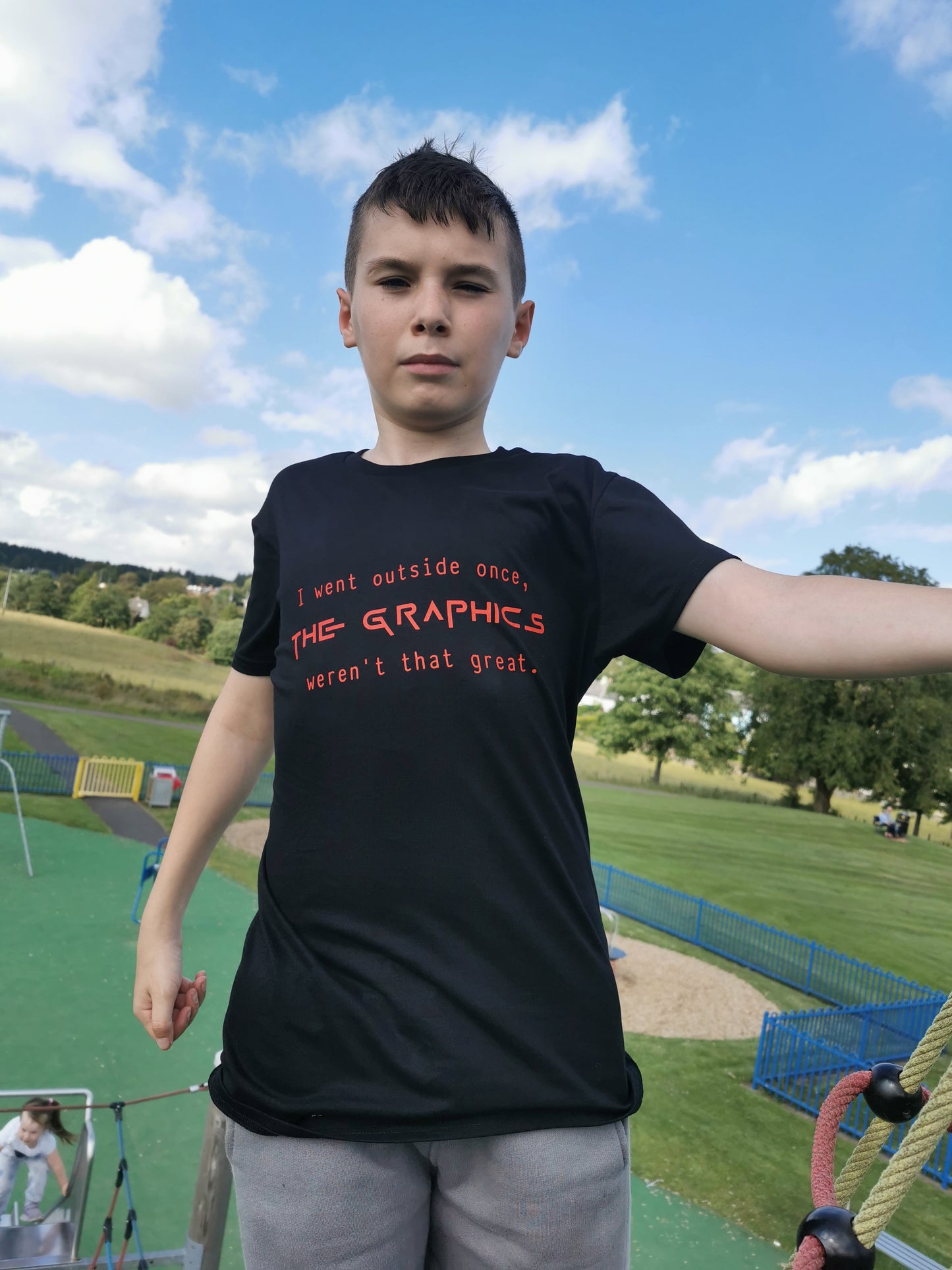 I Went Outside Once Kids T-shirt