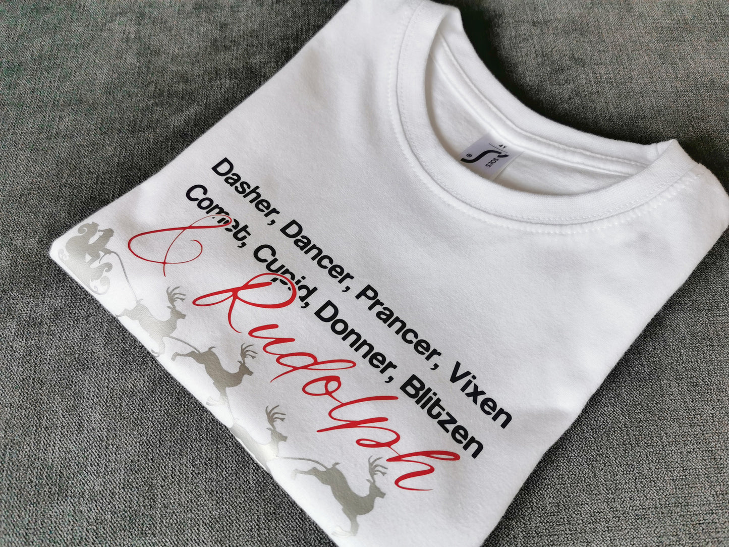 Reindeer List Script Ladies and Kids T-shirt