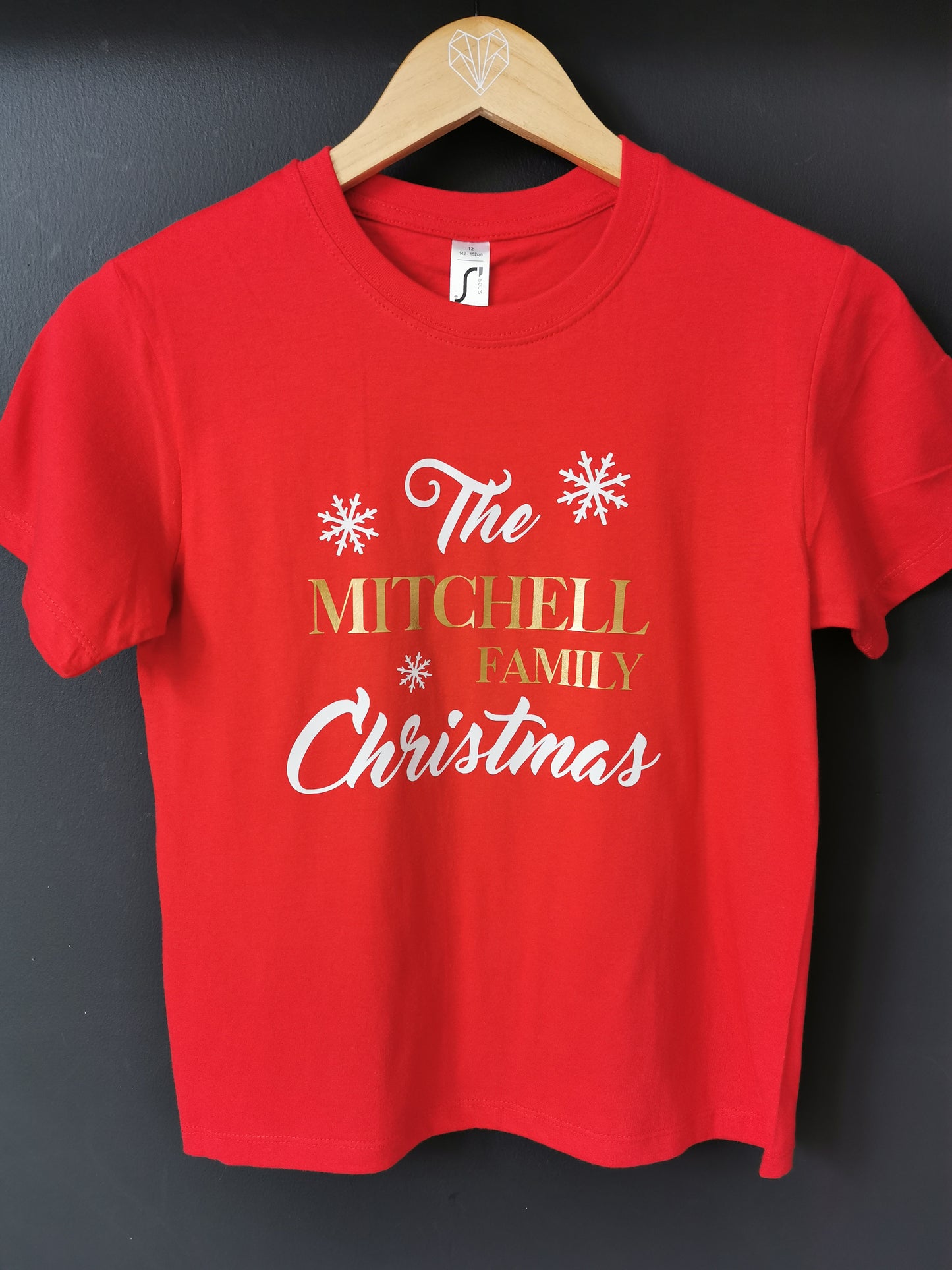 Personalised Family Christmas Adults and Kids T-shirt