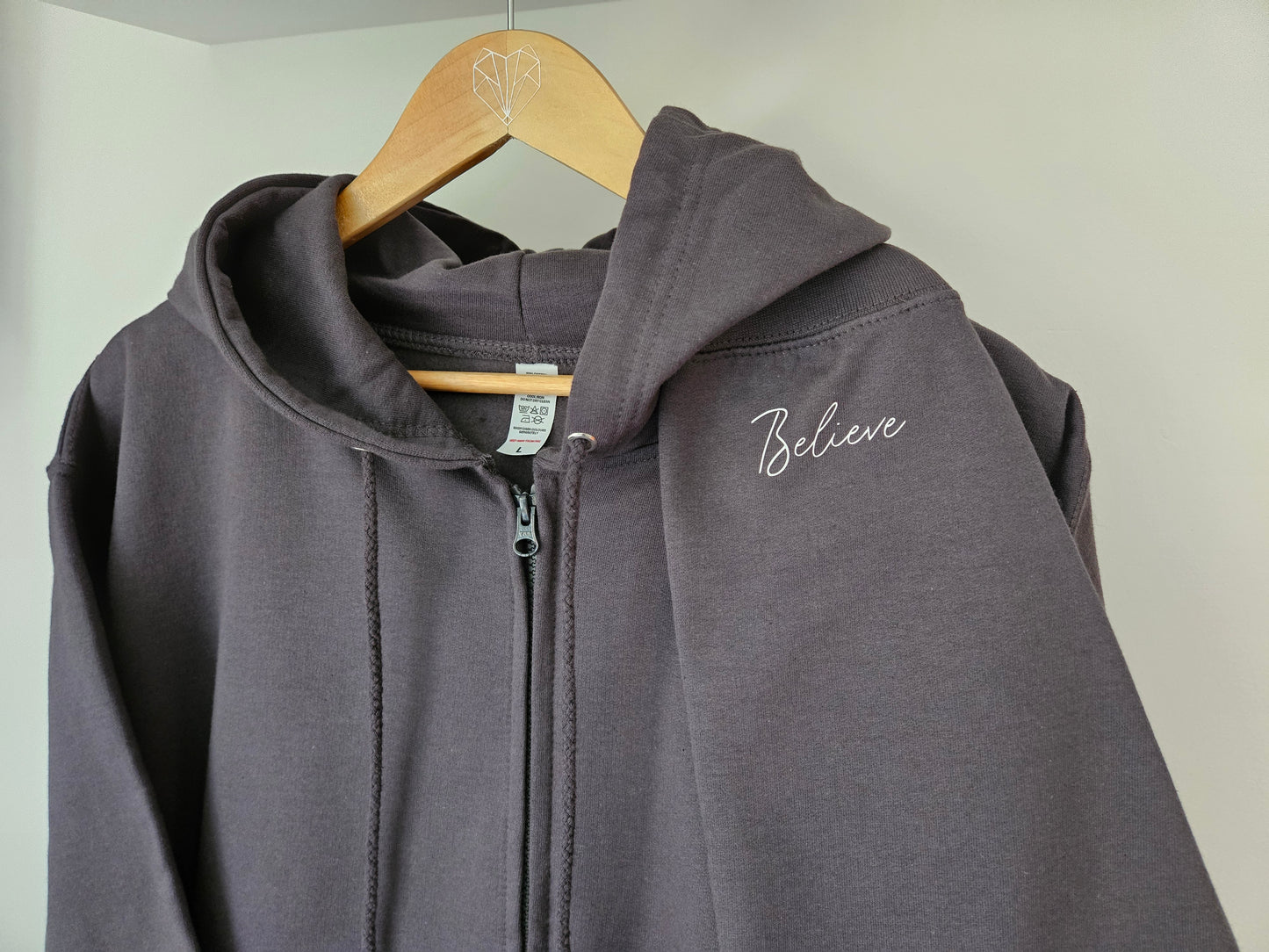 Cuff Comments Ladies Zip Hoodie with Handwritten Font