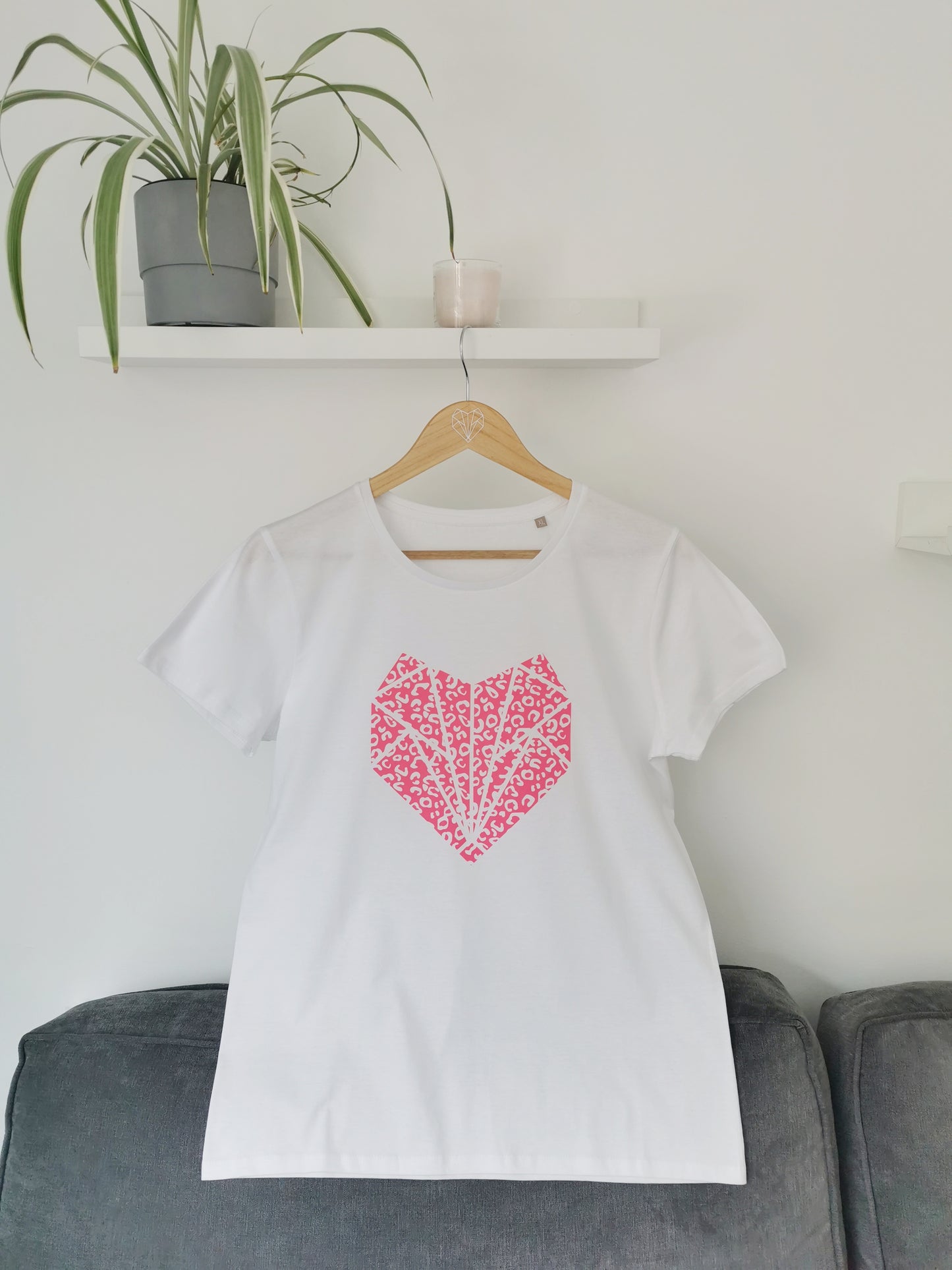 Fox Loves Leopard Print Ladies Grey And Pink T-shirt