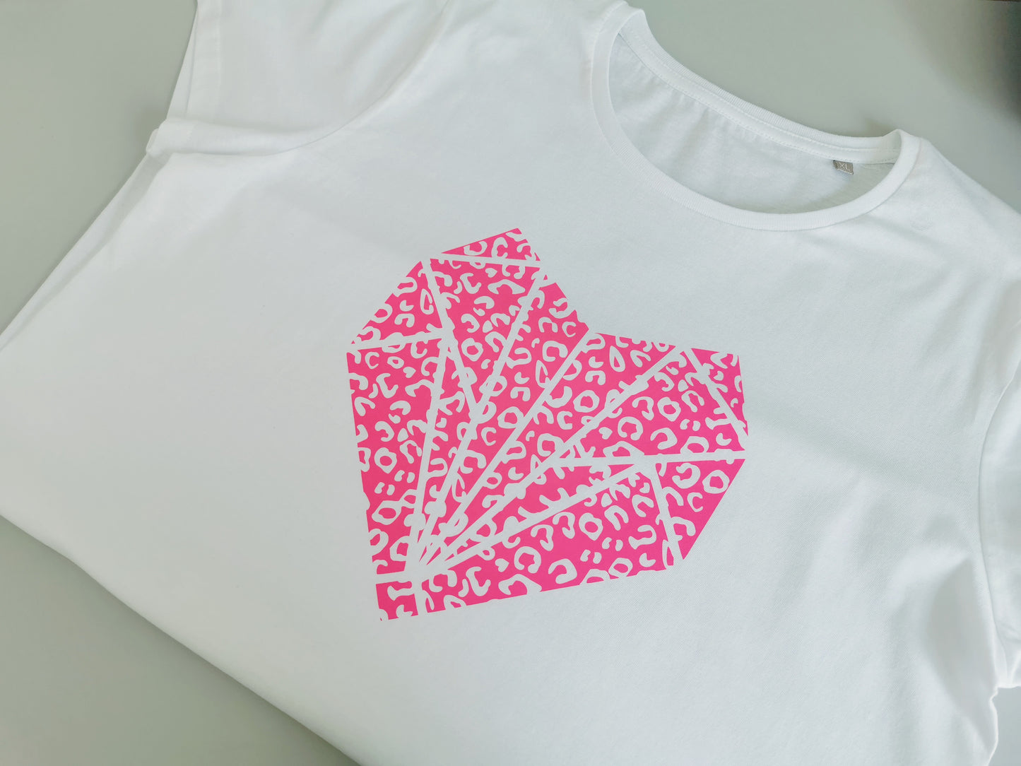 Fox Loves Leopard Print Ladies Grey And Pink T-shirt