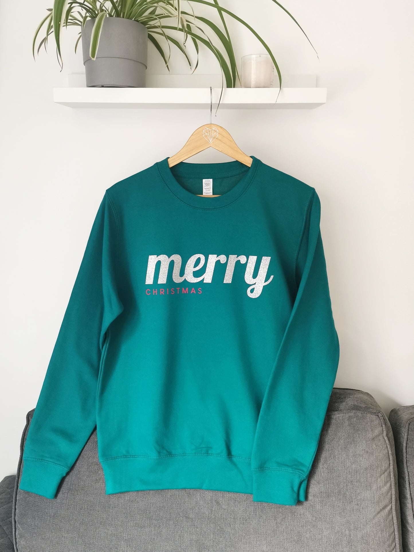 Merry Christmas Glitter Ladies Sweatshirt