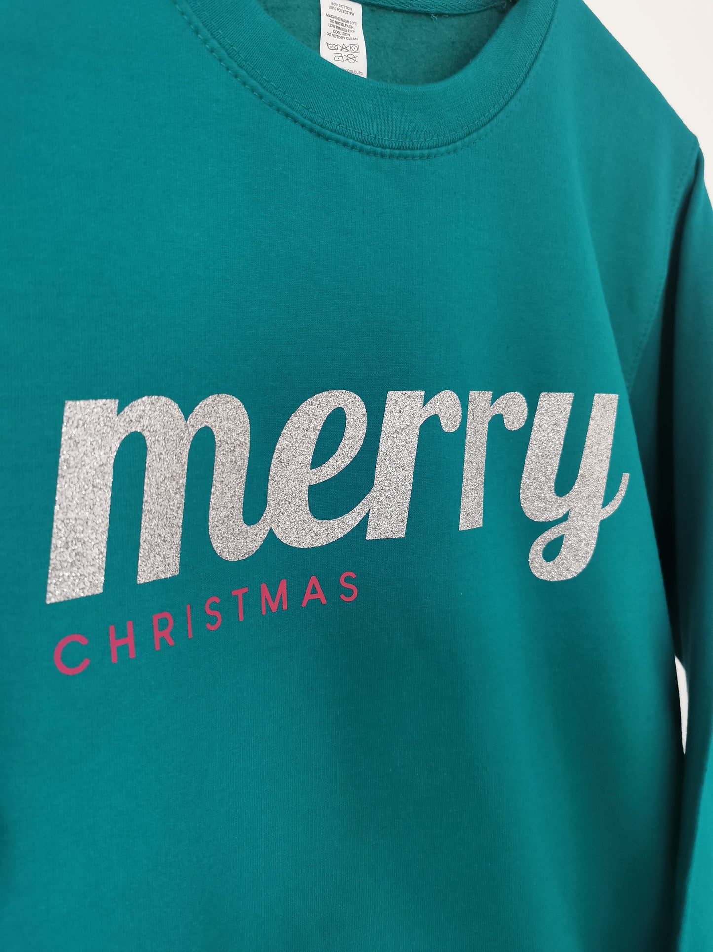 Merry Christmas Glitter Ladies Sweatshirt