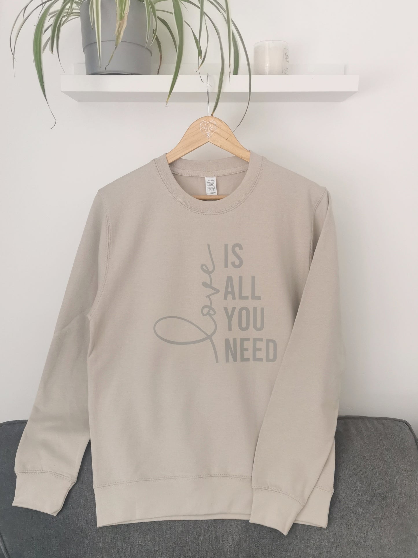 Love Is All You Need Ladies Slogan Sweatshirt