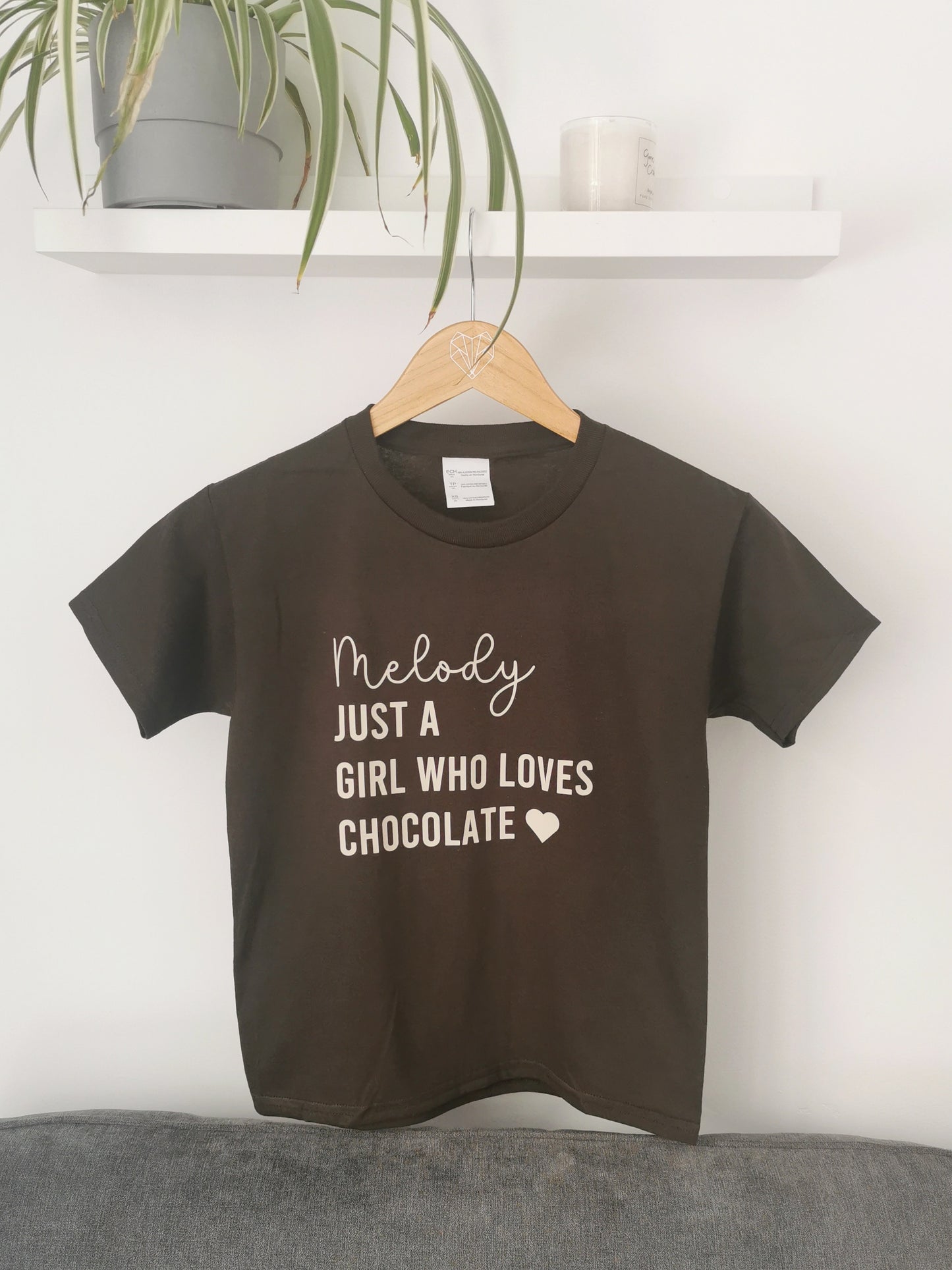 Just A Girl Who Loves Chocolate Personalised Kids T-shirt