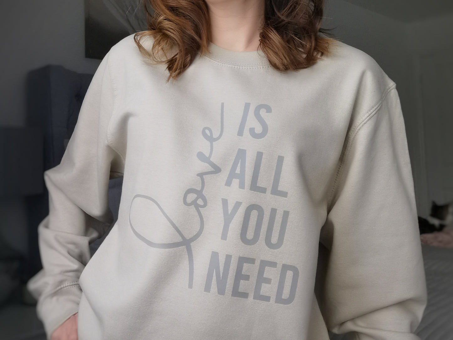 Love Is All You Need Ladies Slogan Sweatshirt