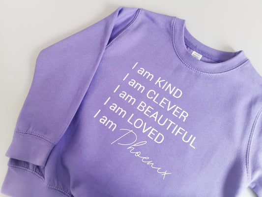 Positive Affirmations Kids Personalised Sweatshirt