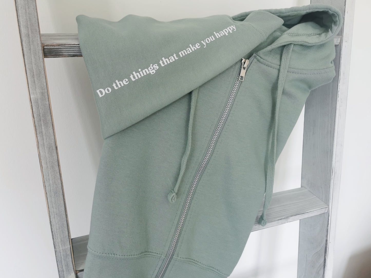 Do The Things That Make You Happy Ladies Cropped Zip Hoodie