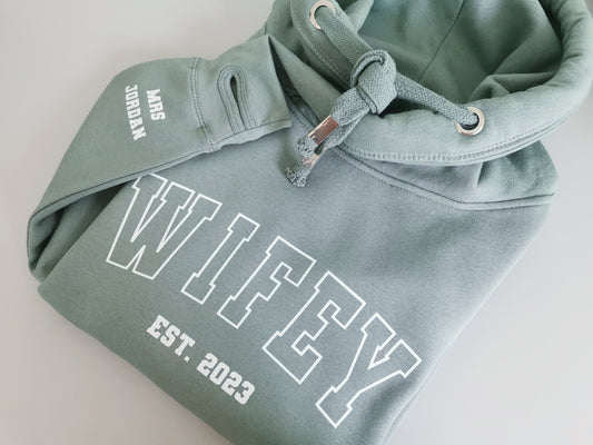 Wifey Cross Neck Ladies Hoodie