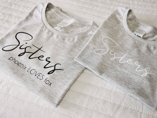 Personalised Matching Sisters T-shirt Set