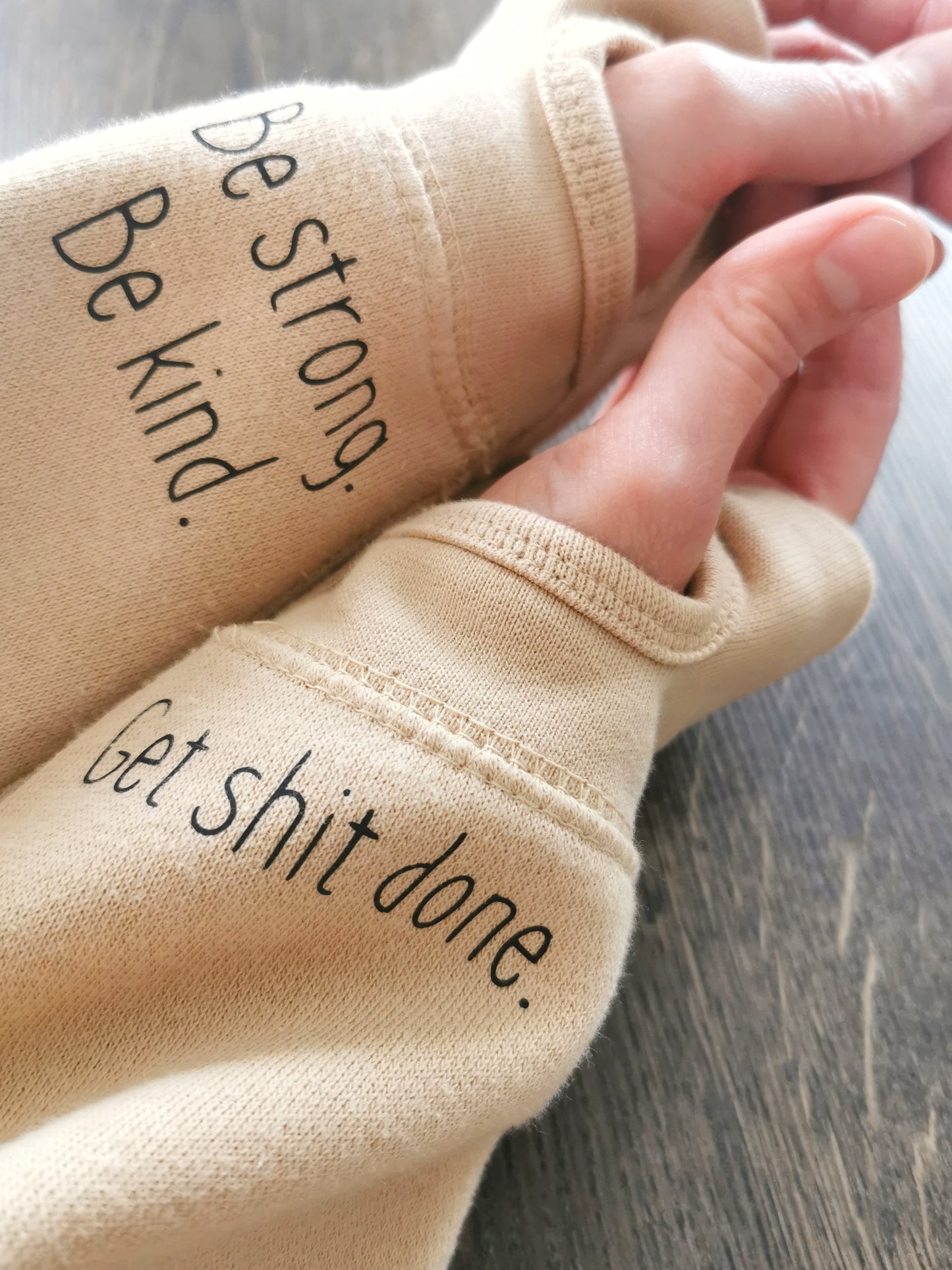 Cuff Comments Ladies Cross Neck Hoodie With Fine Font