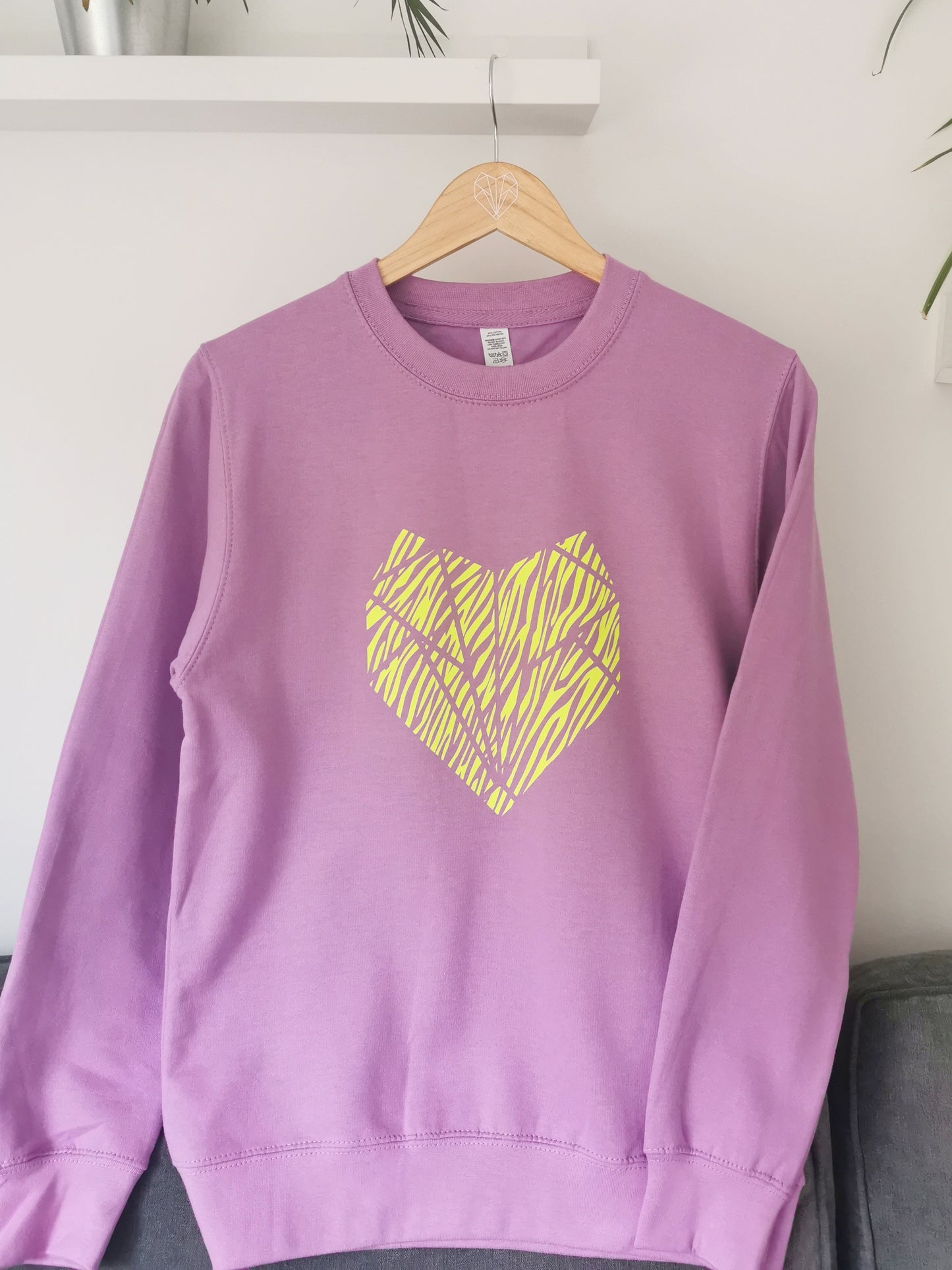 Fox Loves Zebra Print Lavender Ladies Sweatshirt