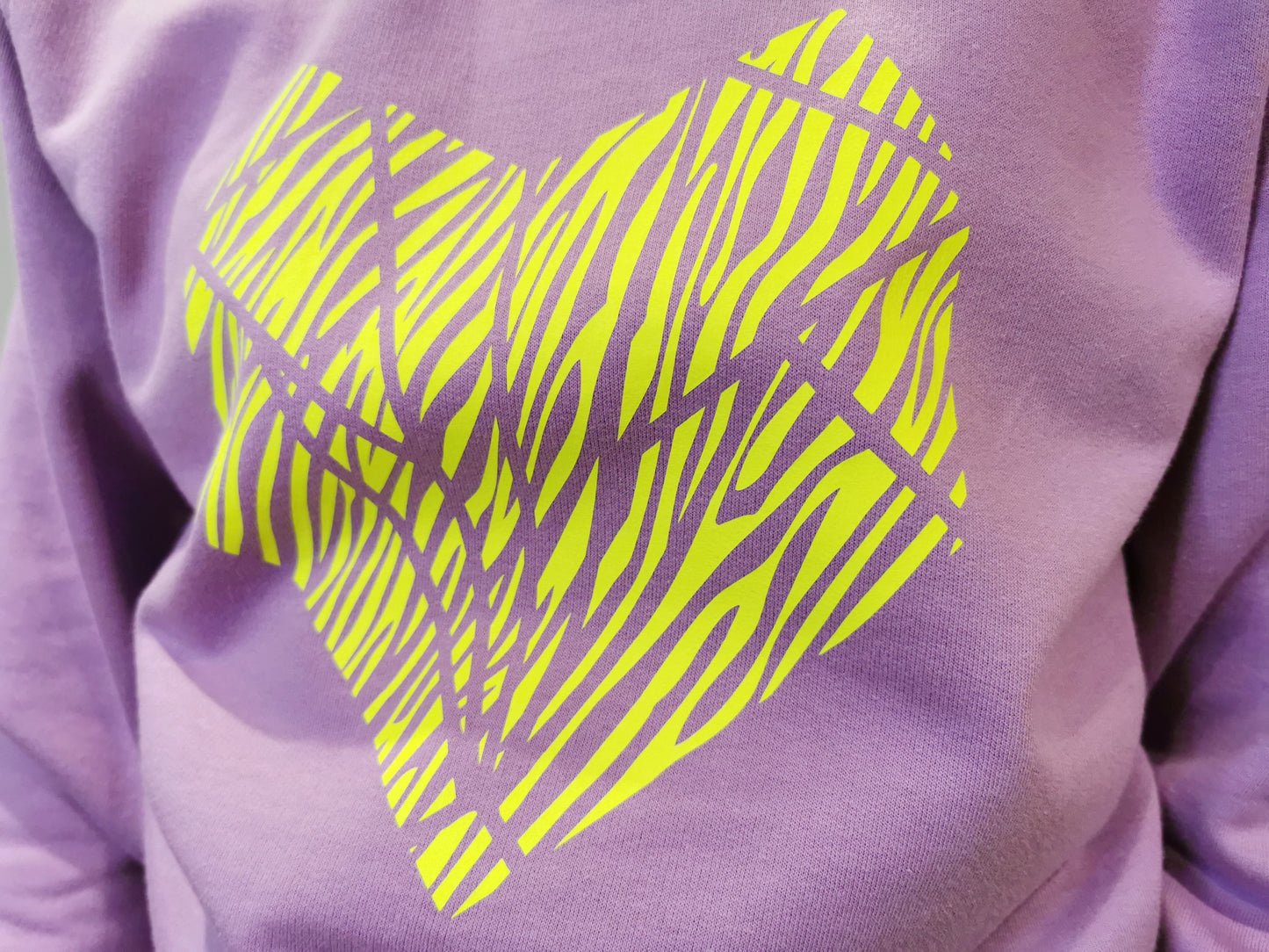 Fox Loves Zebra Print Lavender Ladies Sweatshirt