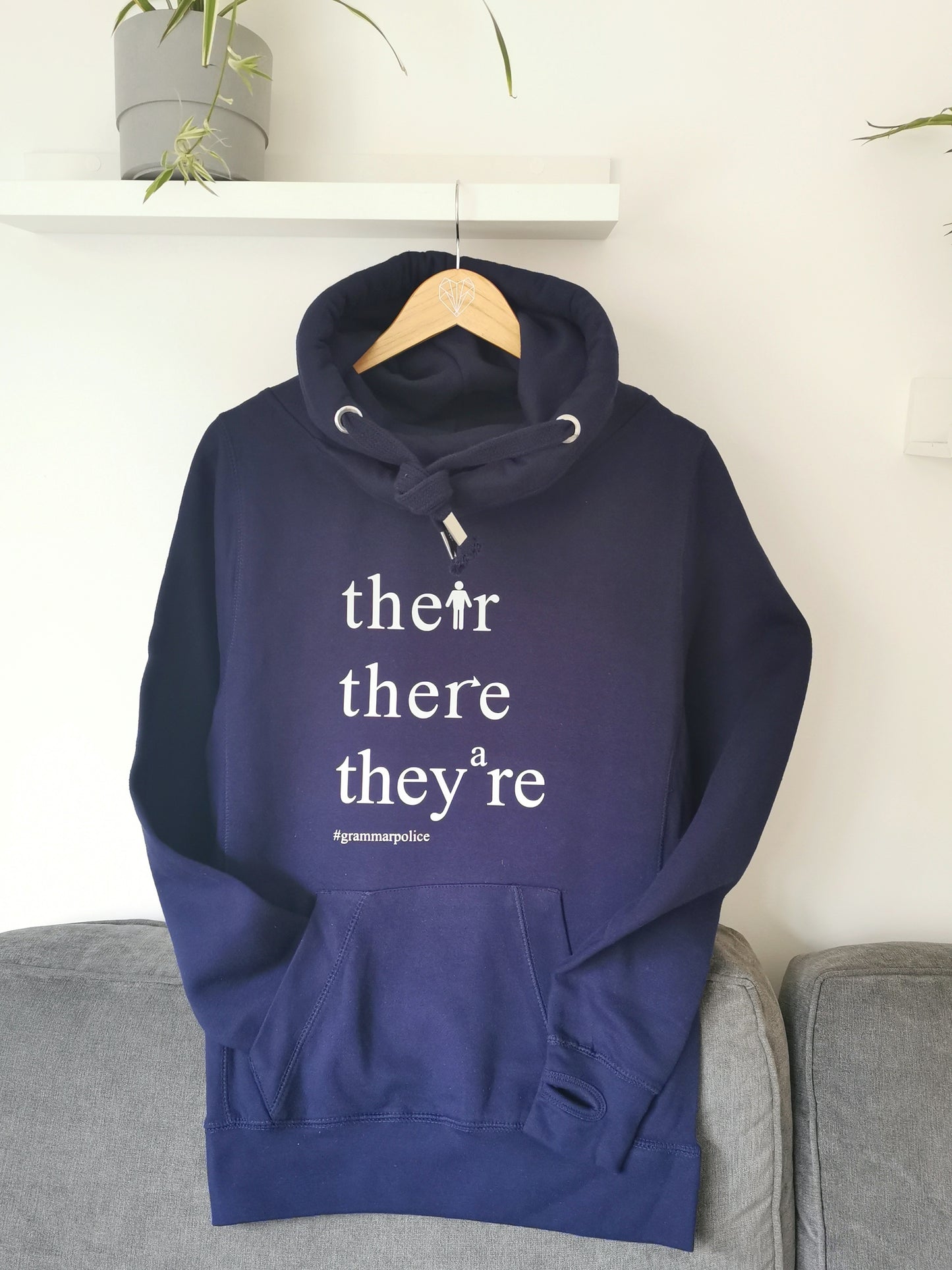 Grammar Police Ladies Cross Neck Hoodie