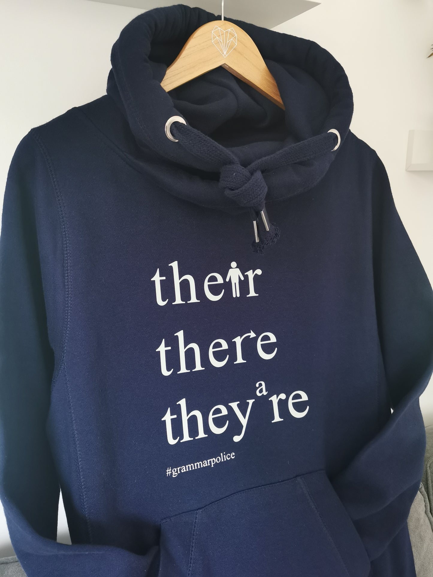 Grammar Police Ladies Cross Neck Hoodie