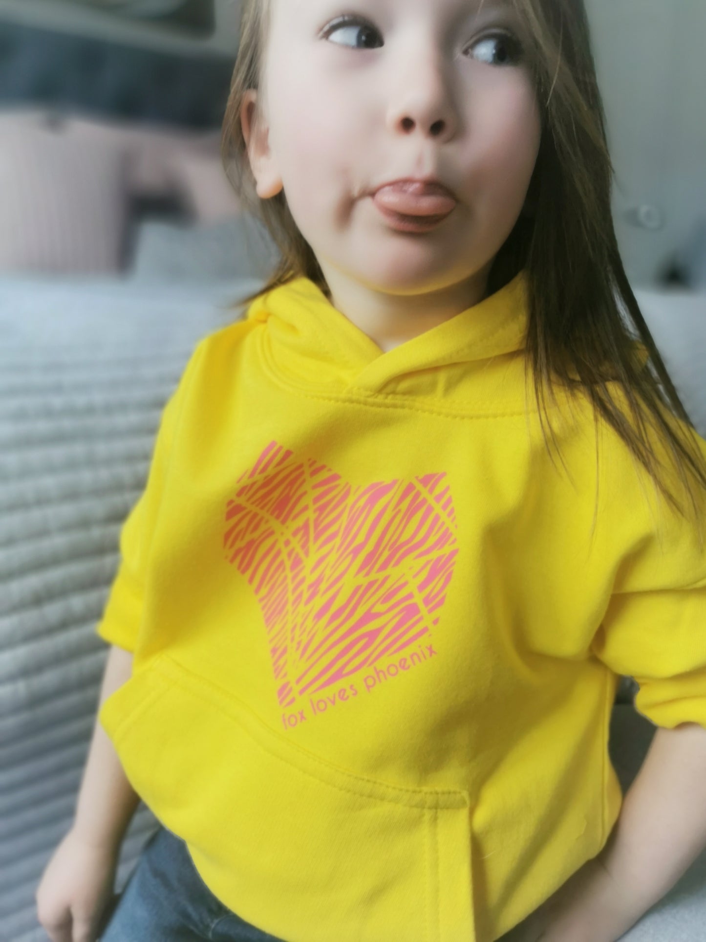 Fox Loves Zebra Print Kids Hoodie